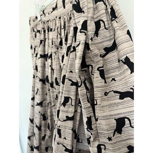 Bettie Page by Coral Jade Halloween Black Cat Circle Swing Skirt w/pockets Sz XL - Picture 4 of 5